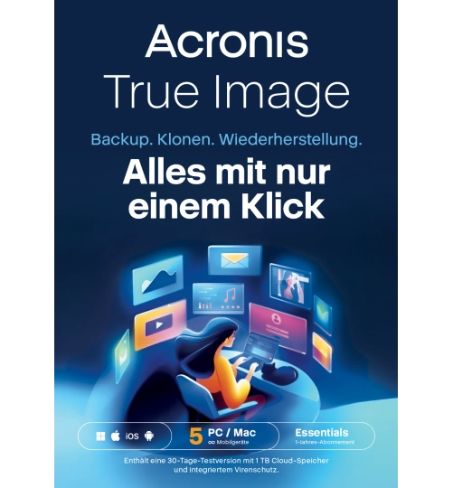 Acronis True Image Essential | 5 PCs | 1 Jahr