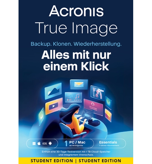 Acronis True Image Essentials Student | 1 PC | 1 Jahr
