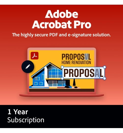 Adobe Acrobat Professional | 1 User | 1 Year | Windows | Mac