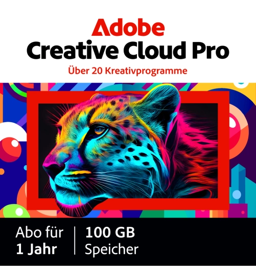 Adobe Creative Cloud Pro (alle Apps) | Abonnement | 1 Jahr | 100 GB Cloud