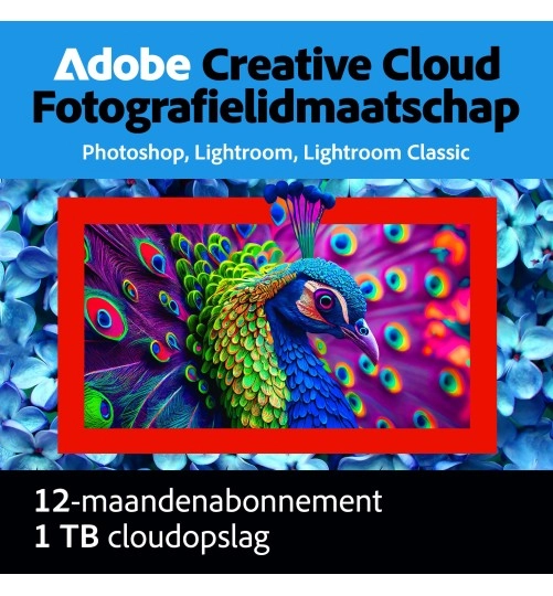 Adobe Photography Plan (Photoshop CC + Lightroom CC) | 1 Gebruiker | 1 Jaar | 1TB cloudopslag