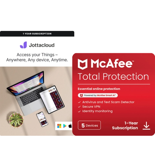 McAfee Total Protection Student | 5 PC + Jottacloud | 1 Year