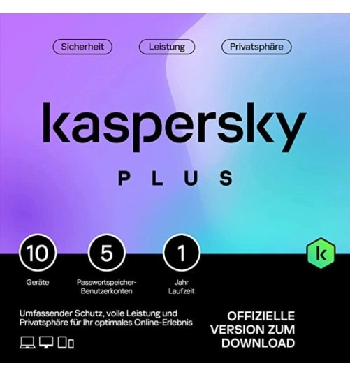 Kaspersky Plus | 10 Geräte | 1 Jahr | Benelux