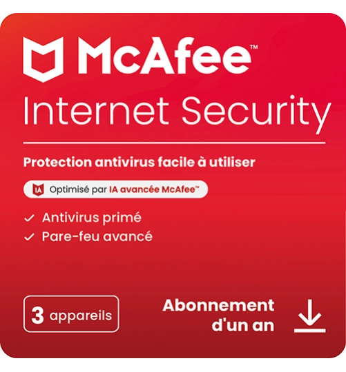 McAfee Internet Security | 3 appareils | 1 an