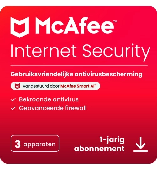 McAfee Internet Security | 3 Apparaten | 1 jaar