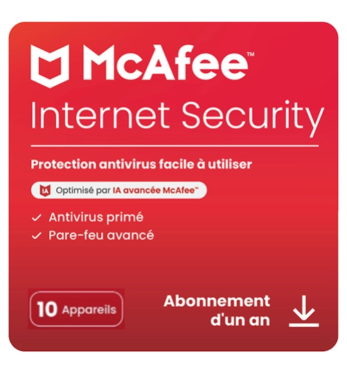 McAfee Internet Security | 10 appareils | 1 an