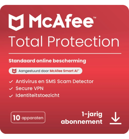 McAfee Total Protection | 10 Apparaten | 1 Jaar