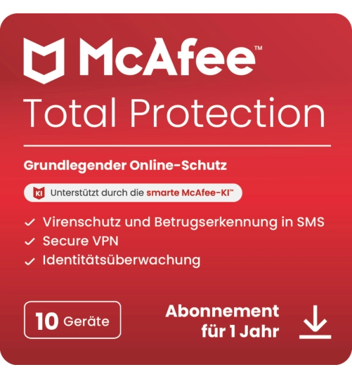 McAfee Total Protection | 10 Geräte | 1 Jahr