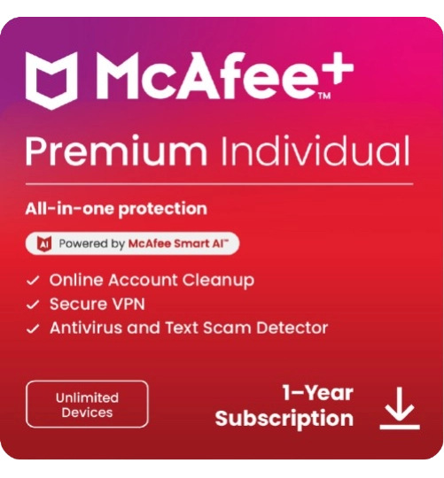 McAfee+ Premium Individual | 1 Jaar | Onbeperkt aantal apparaten