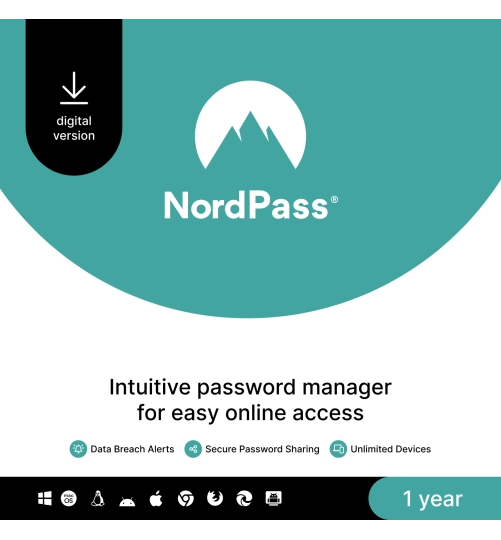 NordPass Premium Password Manager | 1 User | 1 Yea