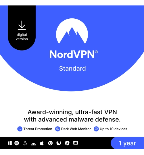 NordVPN Standard | 10 apparaten | 1 Jaar