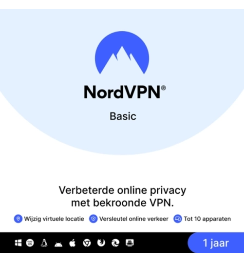 NordVPN Basic | 10 Apparaten | 1 Jaar