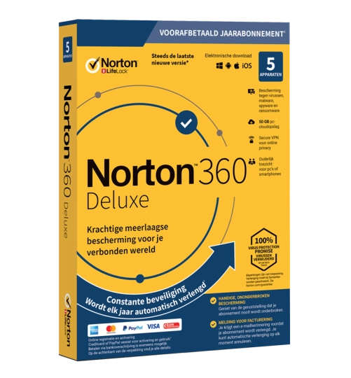 Norton 360 Deluxe | 5 Apparaten | 1 Jaar