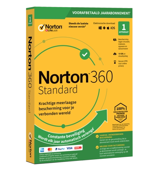 Norton 360 Standaard | 1 Apparaat | 1 Jaar