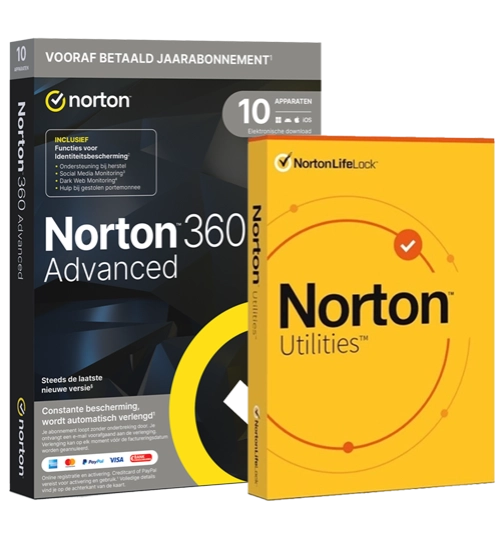 Norton 360 Advanced met Norton Utilities Ultimate | 10 Apparaten | 1 Jaar
