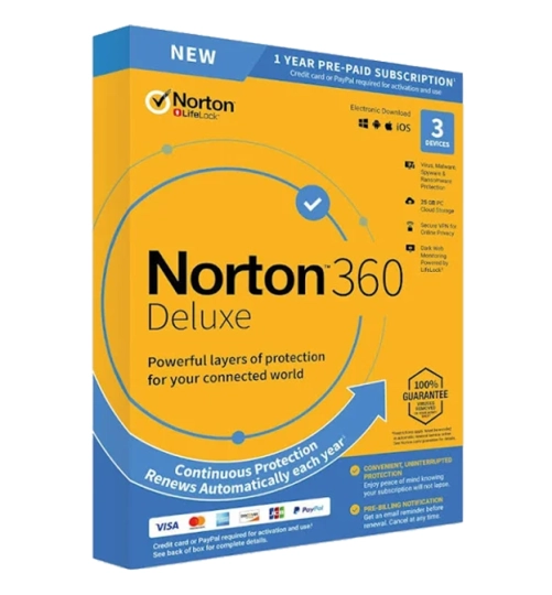 Norton 360 Deluxe Student | 3 PC | 1 Jaar