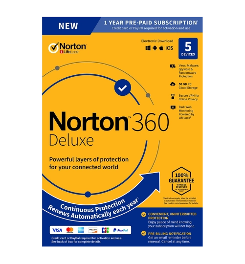 Norton 360 Deluxe | 5 Devices | 1 Year