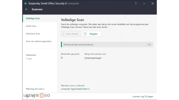 Kaspersky Small Office Security scannen