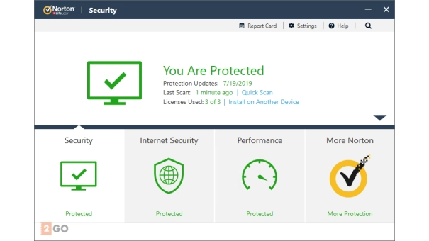 Norton Security Home page